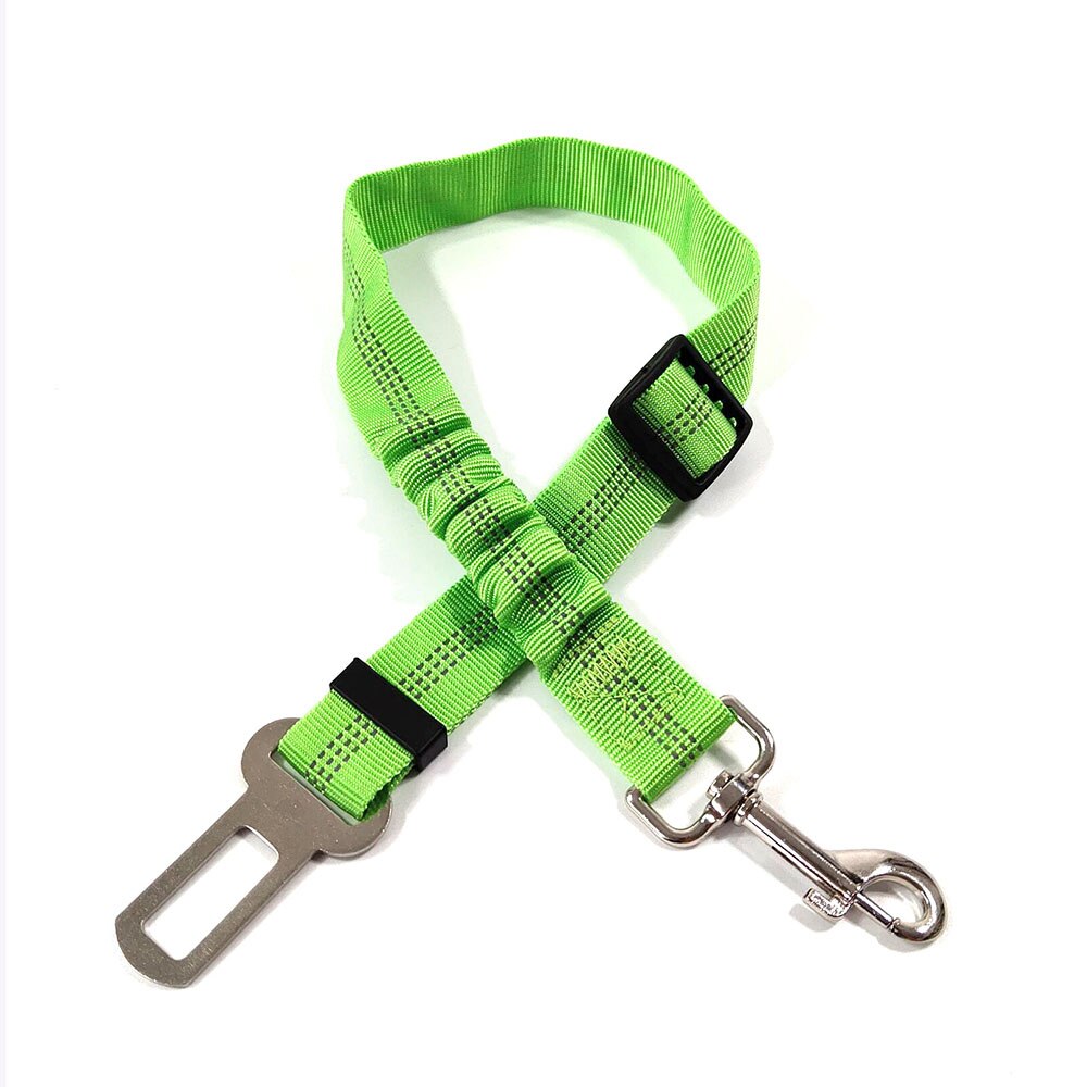 Anti Shock Dog Seat Belt Hond Auto Veiligheidsgordels Verstelbare Pet Veiligheidsgordels Voor Voertuig Nylon Huisdier Veiligheidsgordels Elastische & Reflecterende: green