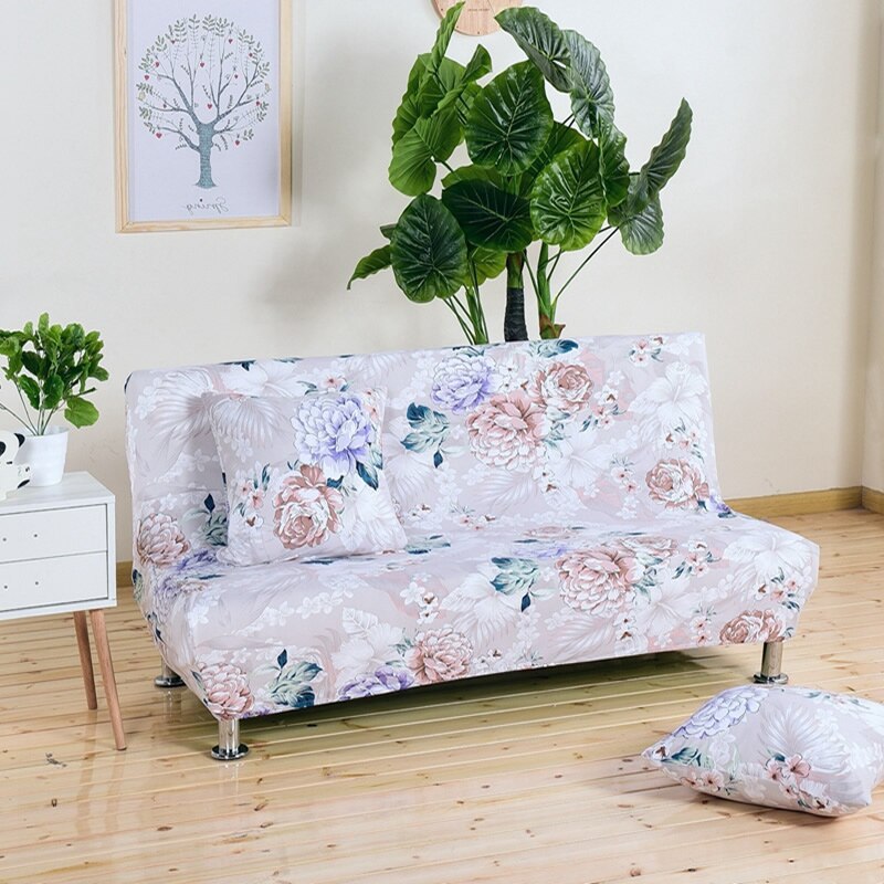 Længde 160-190cm elastisk sovesofa betræk uden armlæn billig sofa folde betræk stretch betræk til fest banket hjem: K022