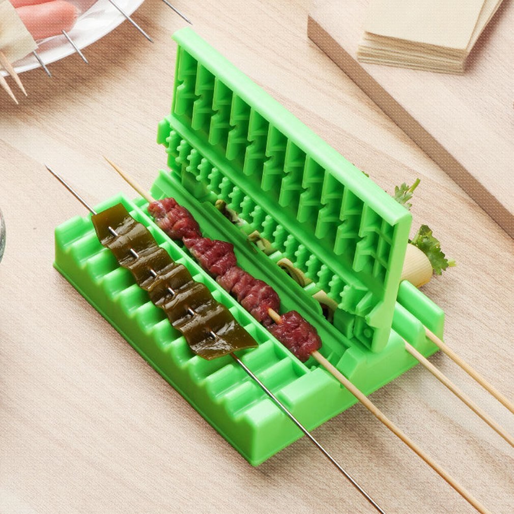 Skewers Kebab Maker Grill Stringer Box Machine Meat Carrier Vegetable Food String Grill Outdoor Barbecue Stringer