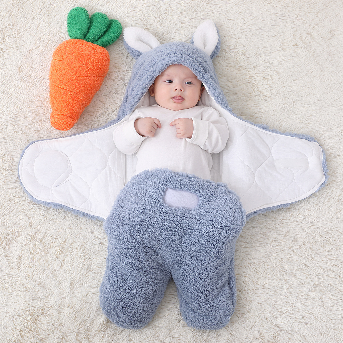 Baby Decke Babie Wrap Swaddle Schal Kaninchen Ohren Decke Anzug Warme Neugeborene Kleidung Baumwolle Schlafsack Bio Swadding Schal