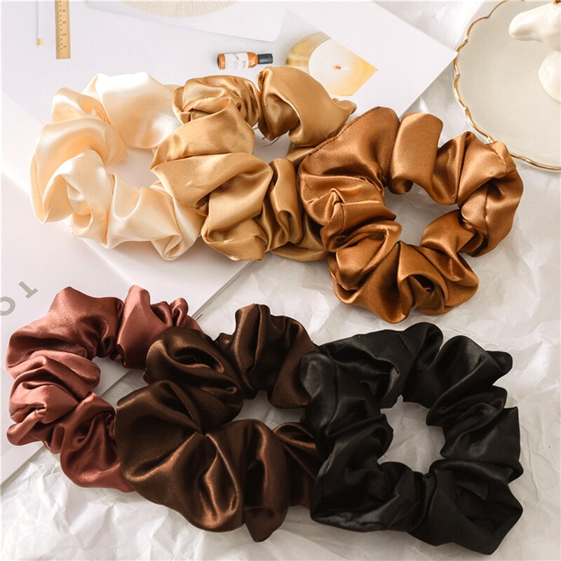 Oversized Scrunchies Grote Rubber Hair Ties Elastische Haarbanden Girs Paardenstaart Houder Glad Satijn Chouchou Vrouwen Haar Accessoires