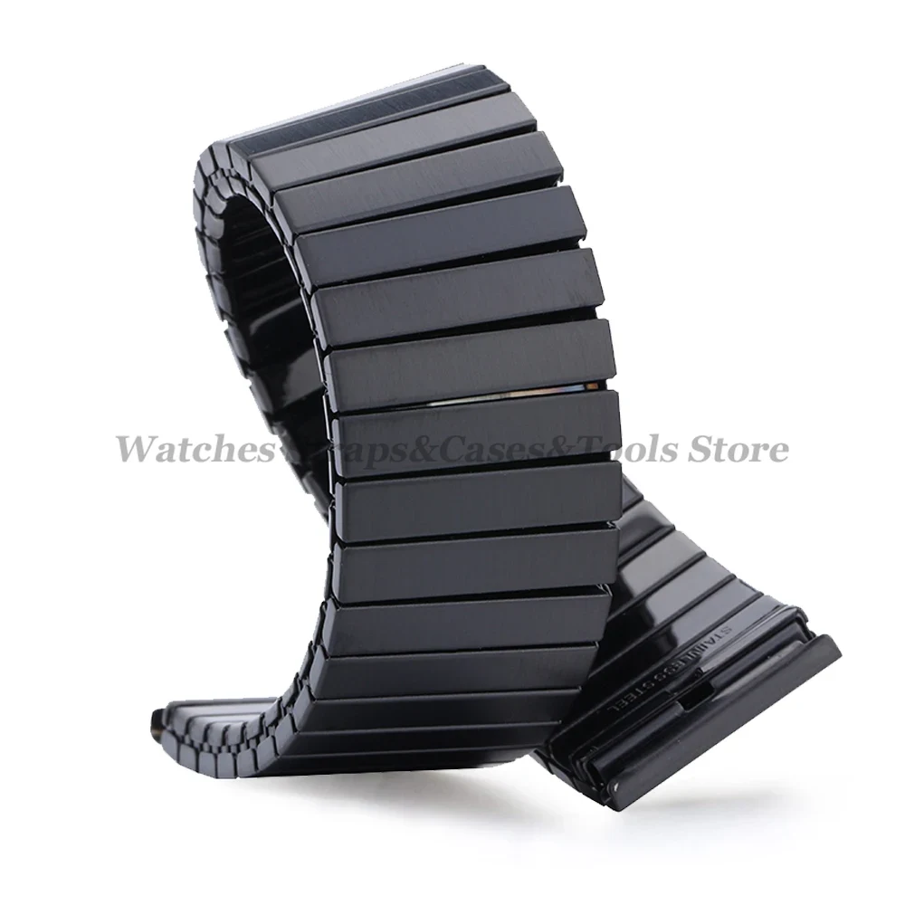 14mm 16mm 18mm 20mm 22mm Edelstahl elastisches Stretcharmband Uhrenarmband Metall Expansionsband Armband Zubehör Armband: L / Silber / 18mm