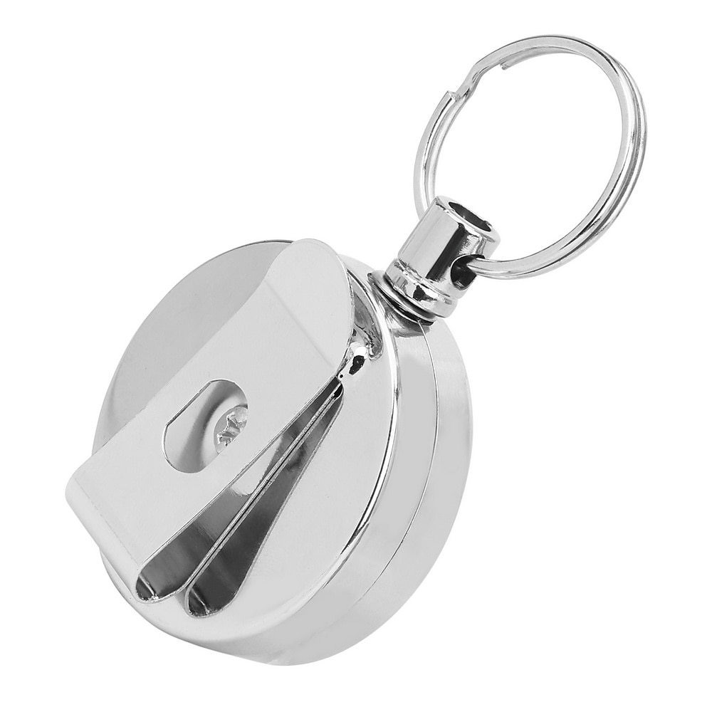 DIYWORK 60cm Key Chain Ring Clip Anti-theft Keychain Pull Keyring Retracting Extendable Metal Wire Wire rope