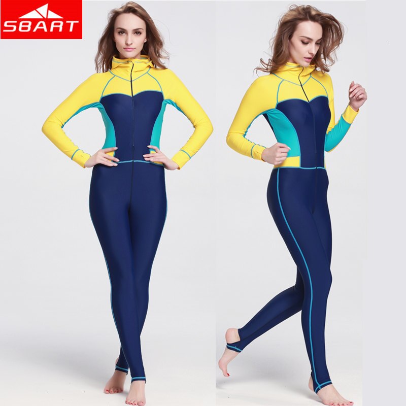 SBART Lycra Vrouwen Wetsuits Lange Mouwen Een Stuk Zwemmen Onderwatervissers Surfen Hooded Duiken Wetsuits Sportkleding Apparatuur