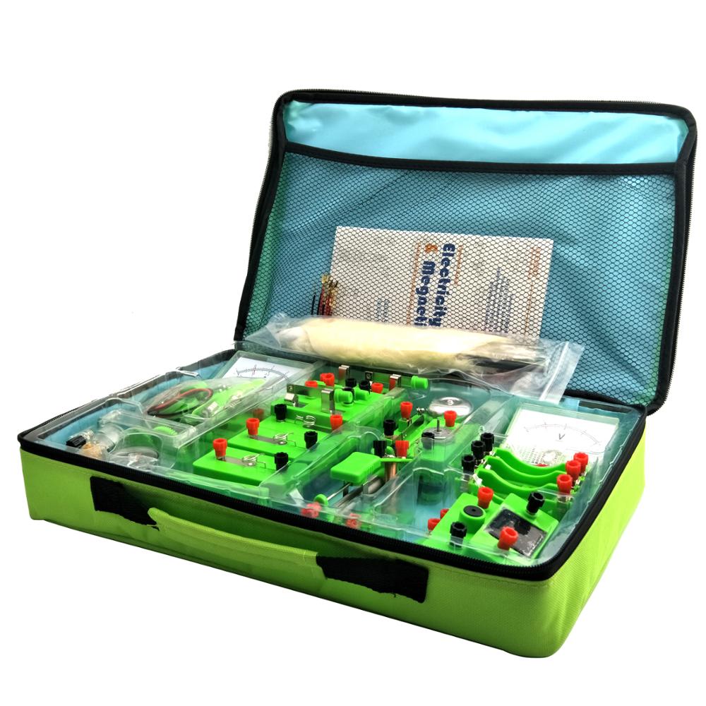 La escuela laboratorios de física Electricidad Básica descubrimiento de circuito y el magnetismo Kits de experimentos para Junior Senior High School rompecabezas