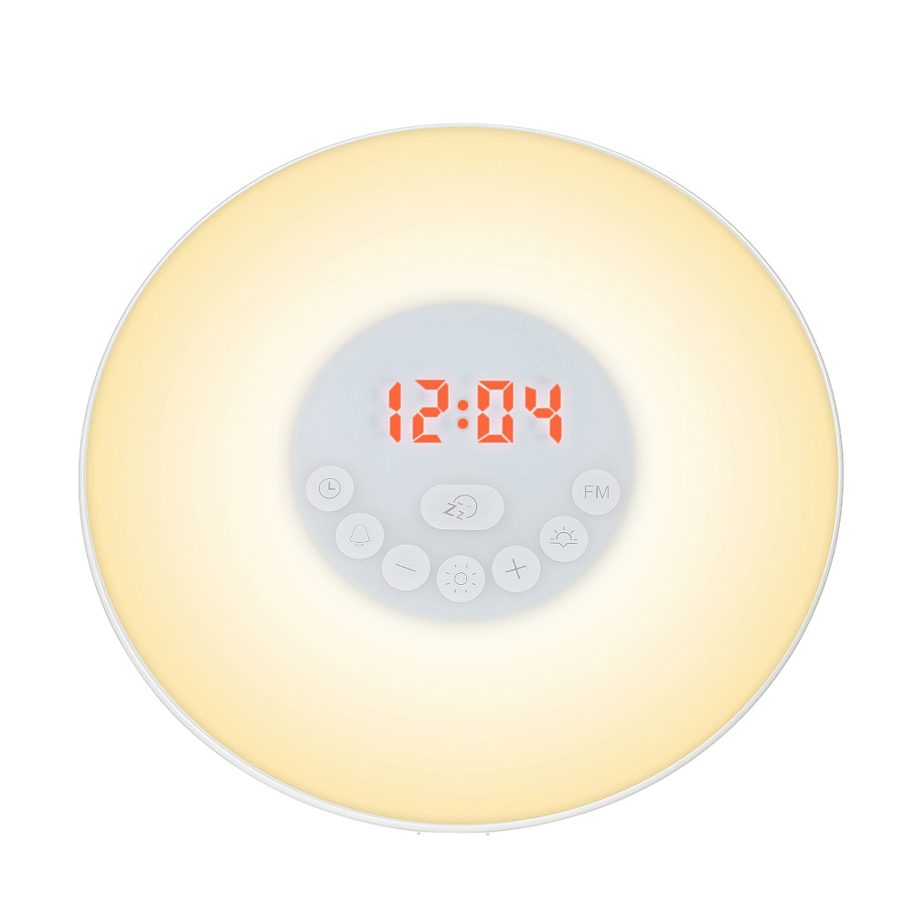 aufwachen hoch Licht Wecker Sonnenaufgang Sonnenuntergang Simulation Digitale Uhr FM Radio Licht Natur Geräusche Schlummern Funktion berühren Kontrolle