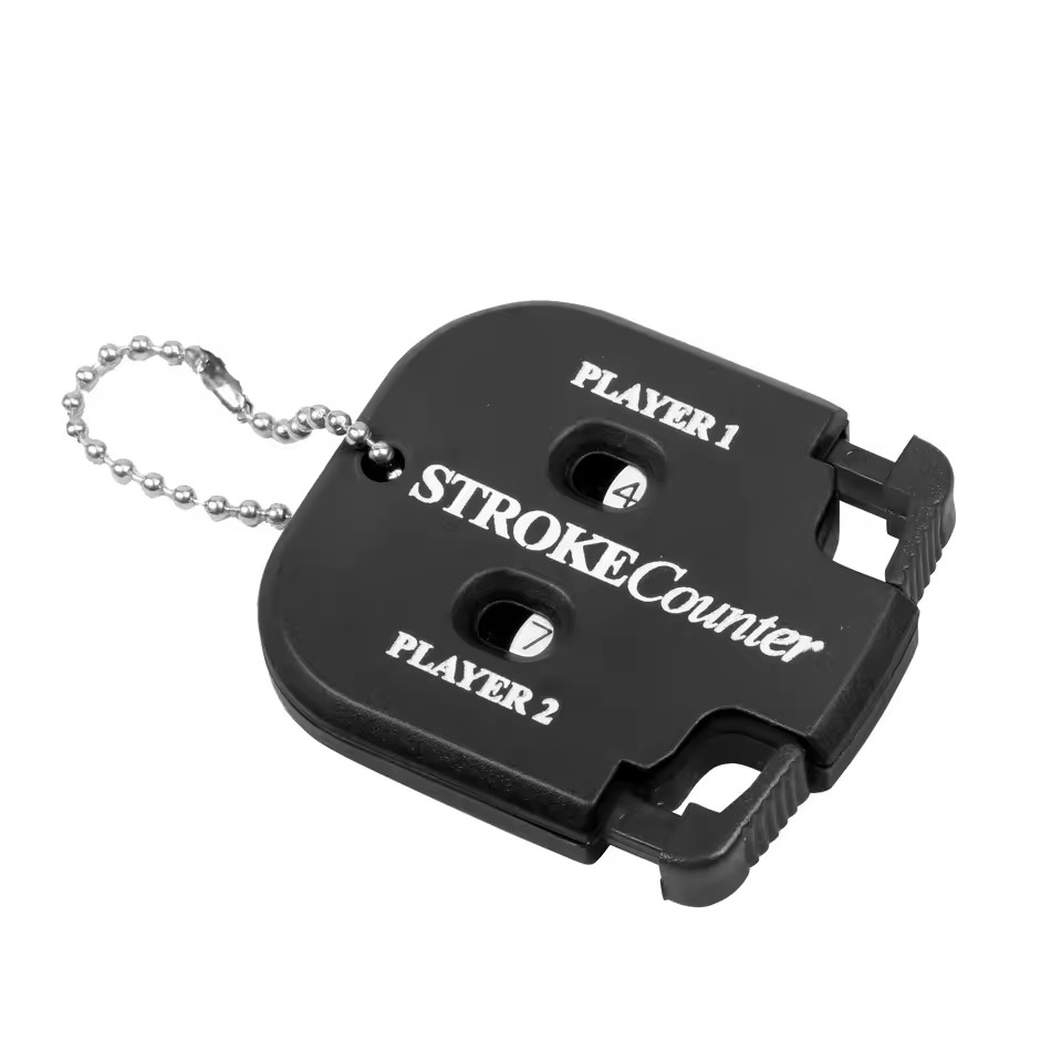 Mini draagbare golf shot count putter scoreteller met twee cijfers scoren, gemakkelijke terugkeer naar nul golfaccessoires met sleutelhanger: WIT