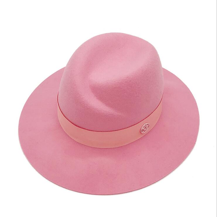 100% Wool hat pink Fedora Hats for women felt hats Popular women's hats cool nice beautiful wool hat for