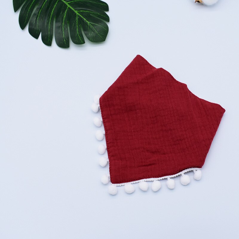 Elinfant feste farbe fransen spitze 28*38cm 100% baumwolle musselin weiche Baby bandana sabbern lätzchen