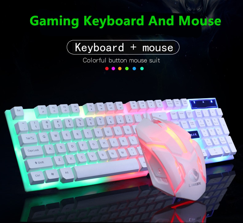 Combo Pc Gamer Led Gaming Toetsenbord En Muis Bedraad Toetsenbord Gamer Toetsenbord Illuminated Gaming Toetsenbord Set Voor Laptop
