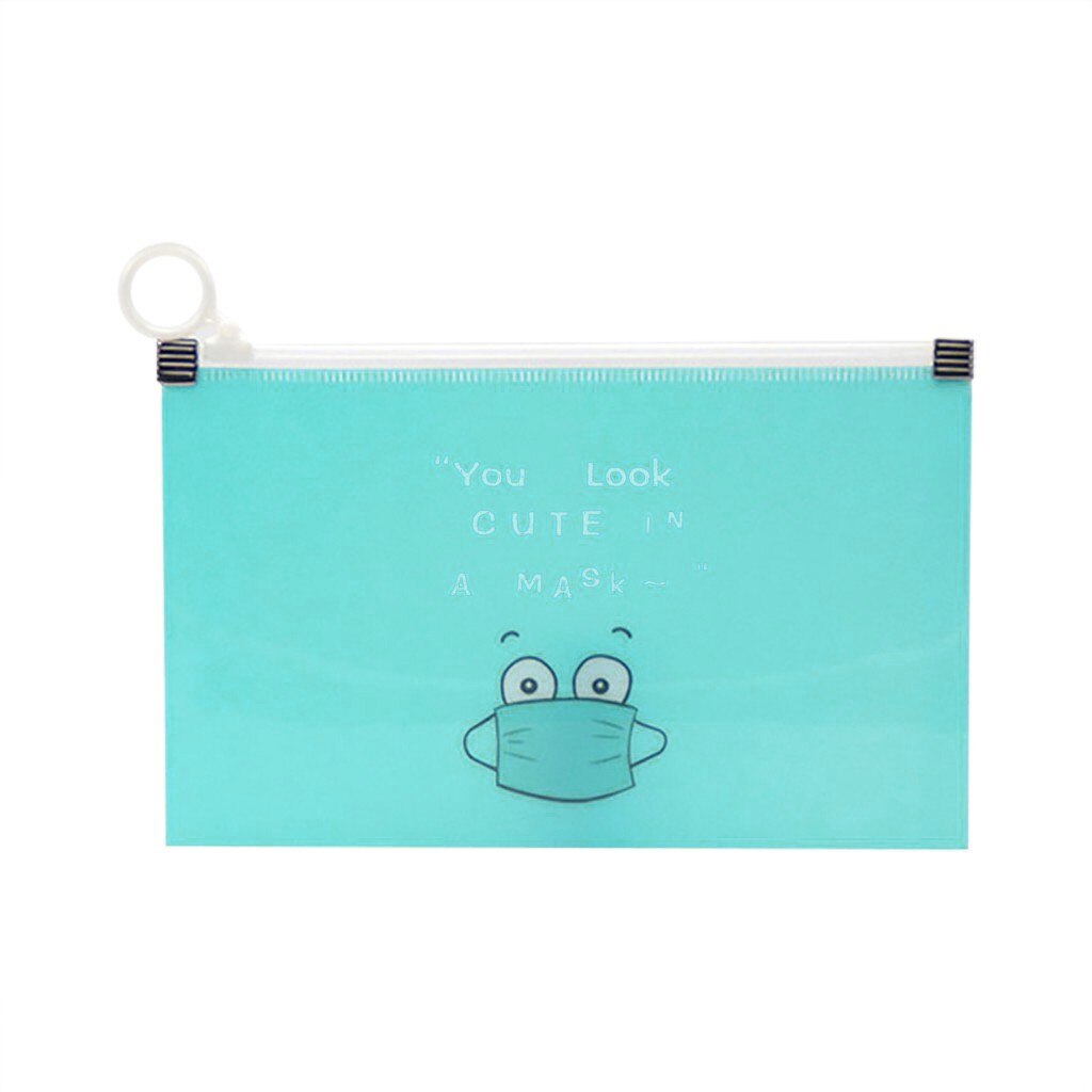 funda mascarilla bolso Caja para guardar mascarillas, a prueba de agua, portátil, organizador de máscaras, cobertura con de polvo transparente, bolsas para limpieza, 1 unidad: Azul
