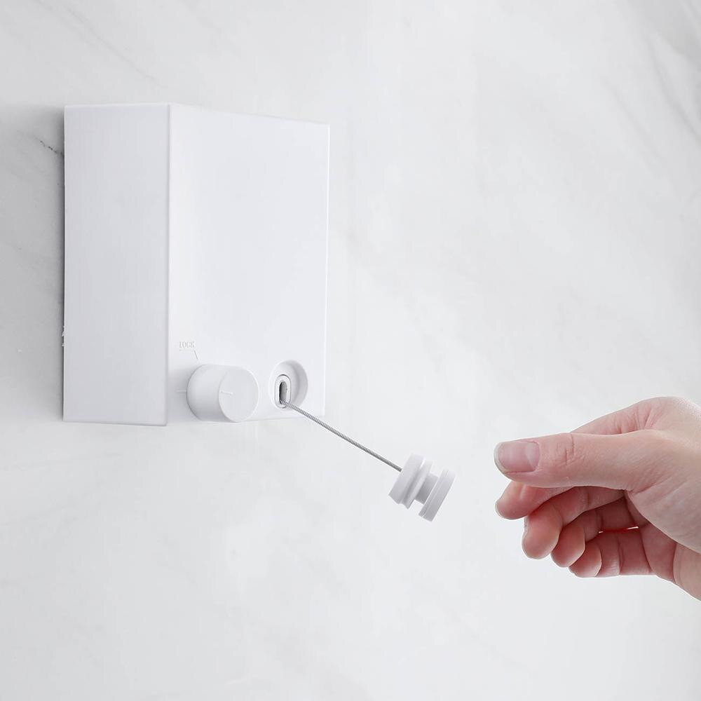 4.2M di Lunghezza Interna Invisibile Clothesline Retrattile Lavanderia parete sospeso stirata Lavaggio Linea di Vestiti