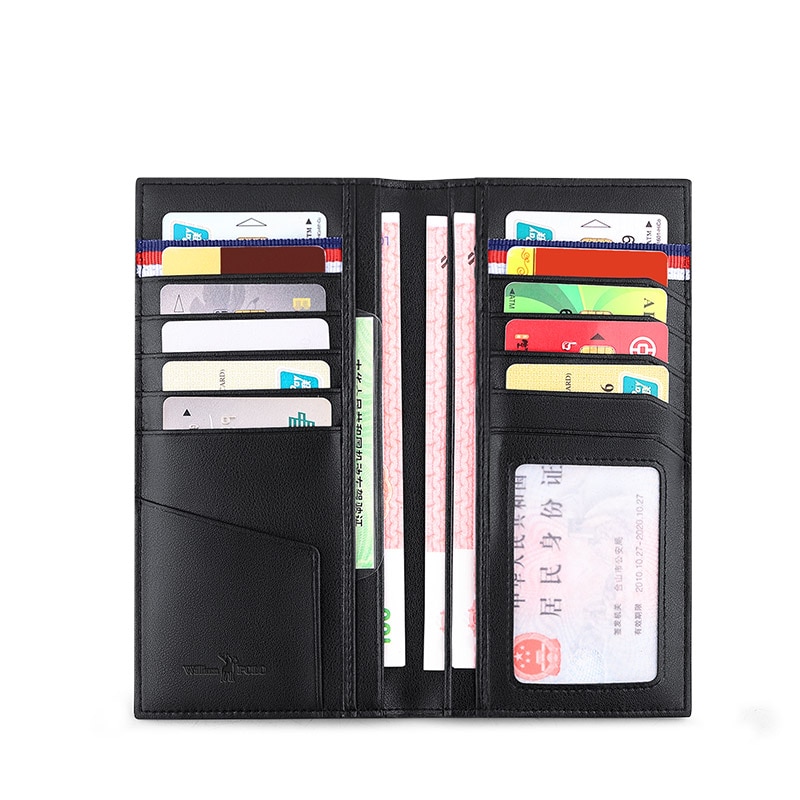 Kvinders anti-tyveri børste lang læder dame ultra-tynd kort taske stor kapacitet tegnebog enkel