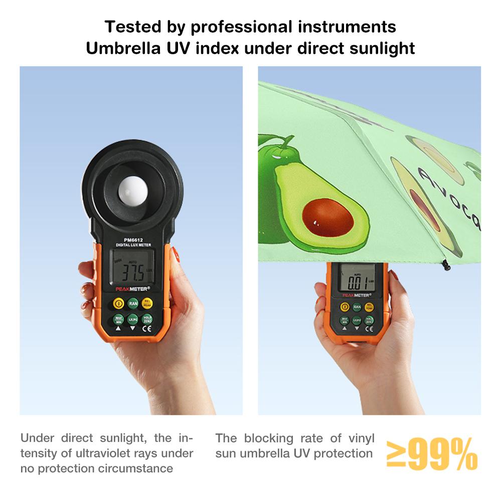 Mini paraguas plegable de vinilo para mujer, sombrilla de bolsillo Anti-UV, portátil, con caja de almacenamiento, 5 pliegues