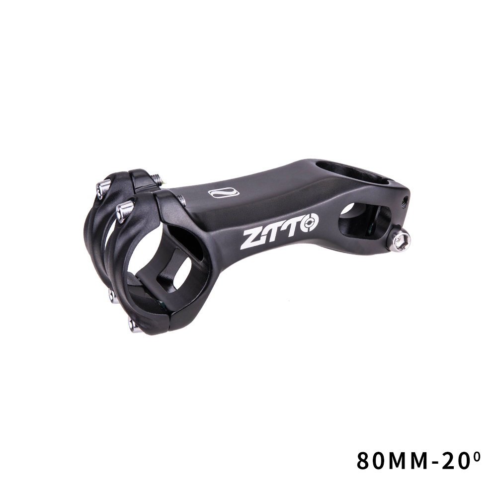 ZTTO Mountain Bike attacco manubrio angolo negativo 20 gradi 60/80mm attacco manubrio MTB Road Bike ghiaia aerodinamica attacco manubrio leggero ad alta resistenza: 20degree 80mm black