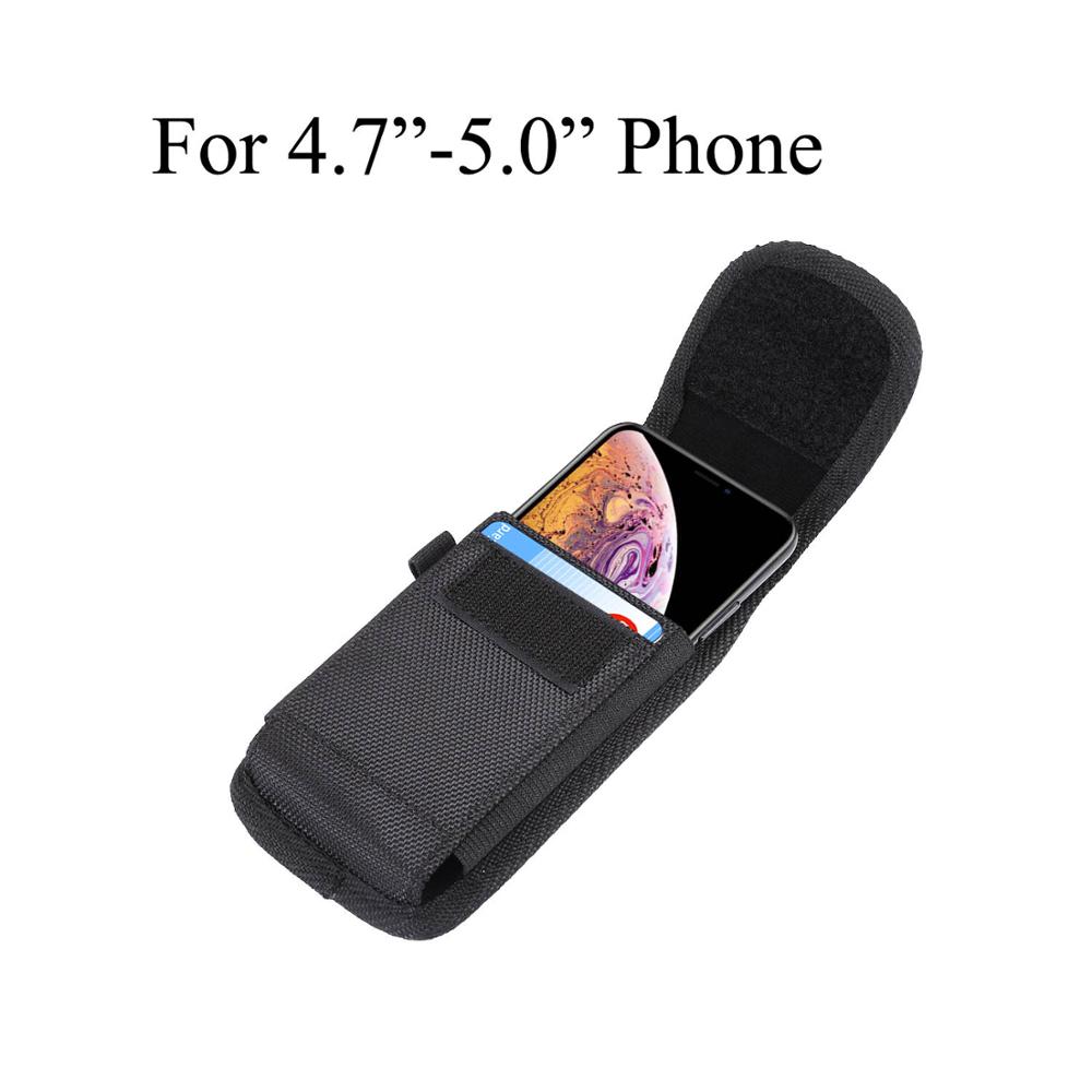 Mobiele Telefoon Riem Heuptas 4.7 - 6.9 Inch Gevallen Haak Loop Holster Pouch Voor Iphone Xiaomi Huawei Samsung Black: For 4.7-5.0