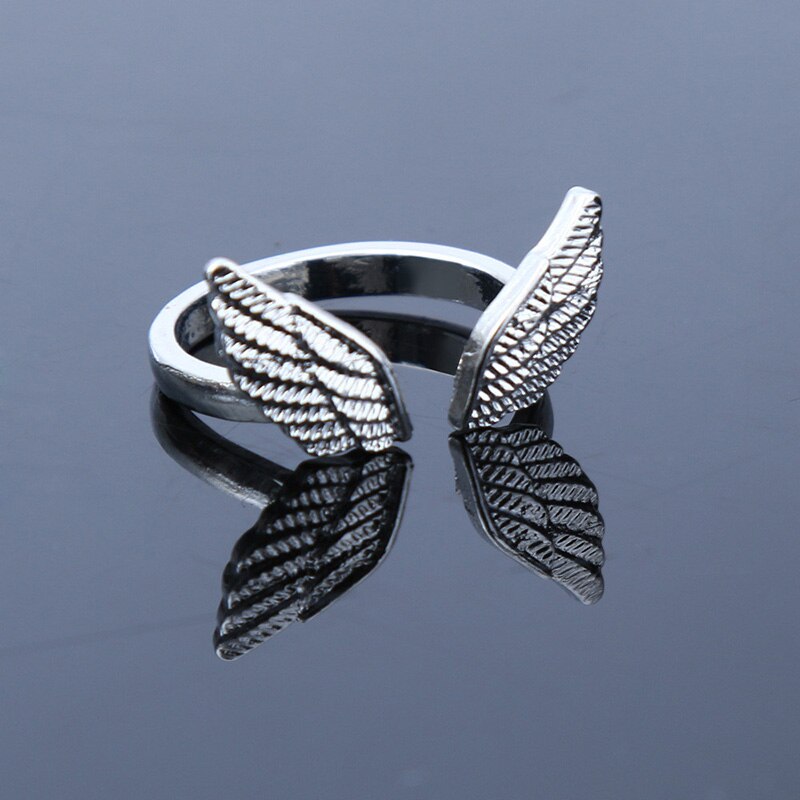 Charm Vrouwen Vleugels Ringen Metal Silver Kleur Romantisch Meisje Pterodactyl Ring Voor Partij Dames Mode Mannen Sieraden: WN910-9