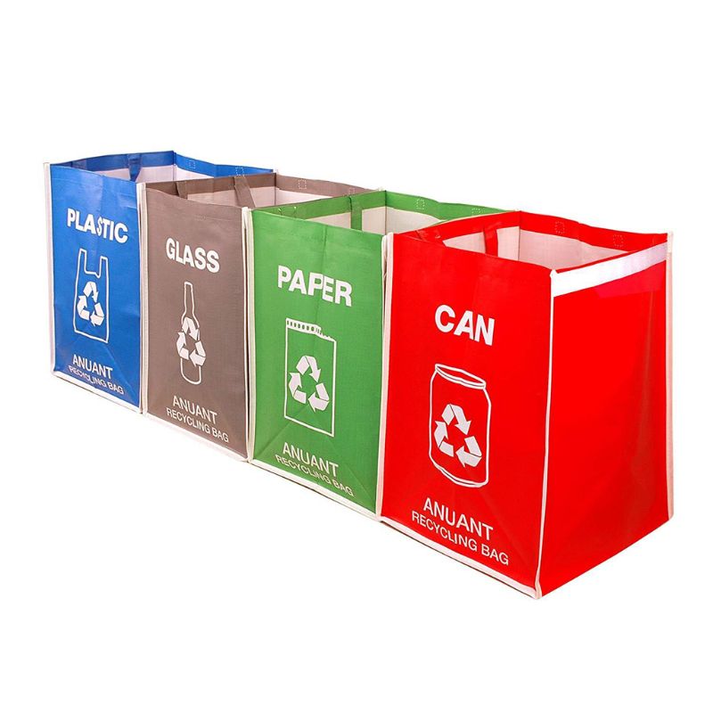 Sacos de lixo de reciclagem separados para cozinha, escritório em casa-reciclagem