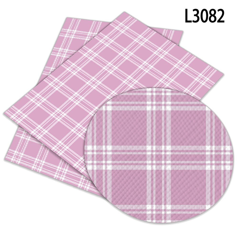 red Lattice Check Pattern Faux Leather Printed A4 22x30cm for Crafts Synthetic Leather ornamanets: L3082