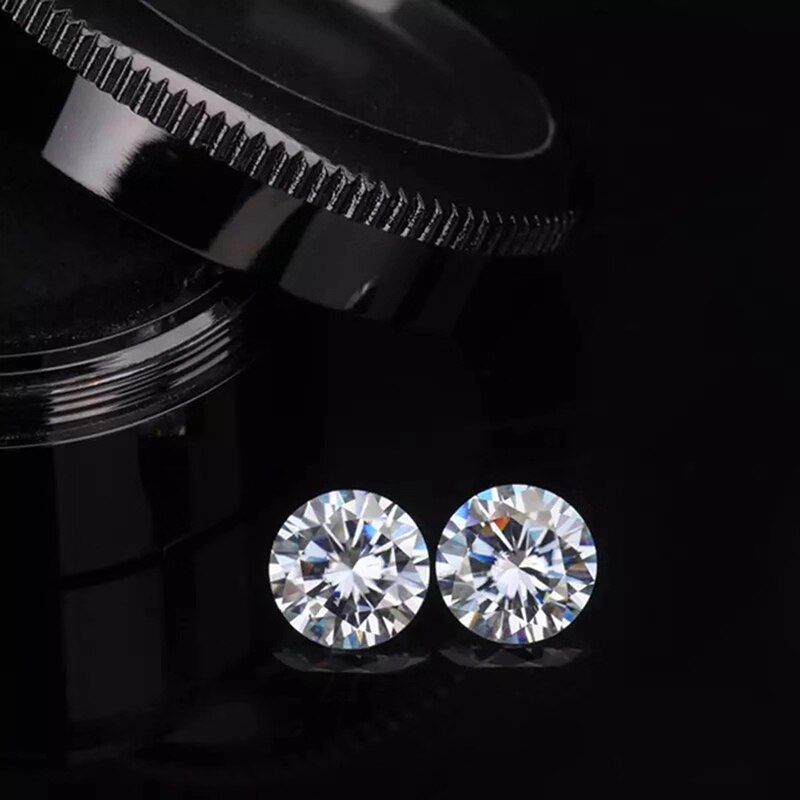 2PCS 8 millimetri Lab Diamanti 2 Carati GH Colore best Presente allentato Moissanite Diamante di Aggancio anello di materiale per Le Donne