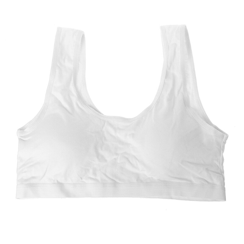 Teenage Kids Girls Underwear Teen Sports Bra Puberty Training Bra Underclothes: White
