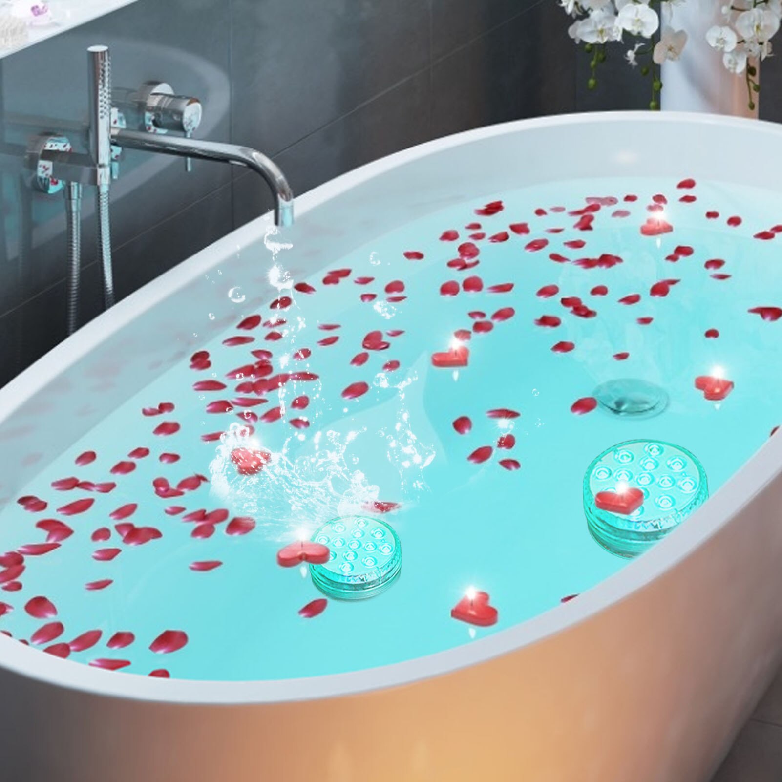 Rgb Underwater Ligh 13 Led Usb Remote Control Submersible Lamp With Magnet And Suction Cup Outdoor Garden Pool Party Night Light