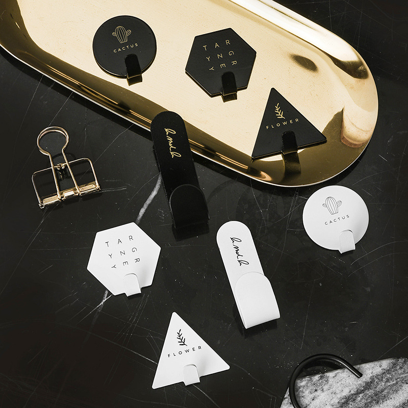 Juego de 4 unidades de ganchos de pared decorativos, soporte geométrico para llave, gancho colgador para puerta montado en pared para la pared, ganchos de toalla de Metal para cocina y baño