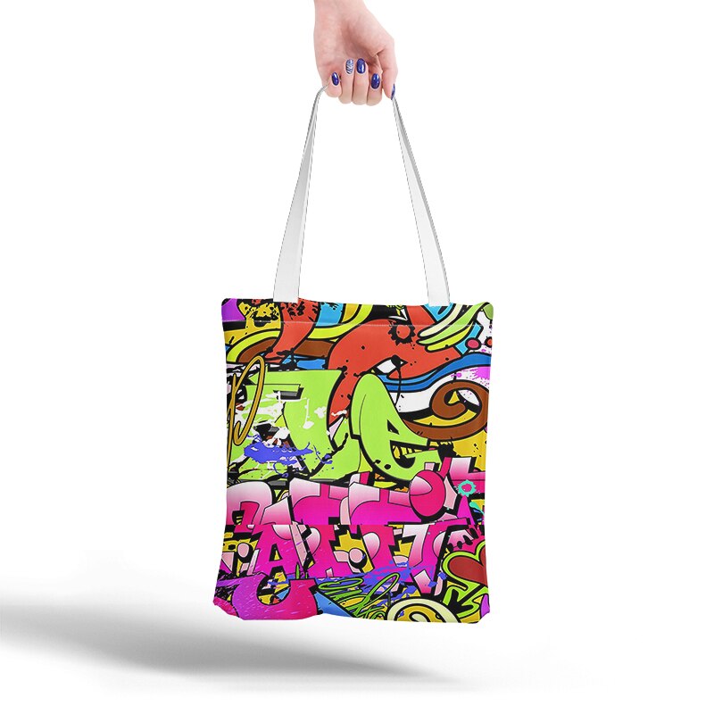 Mode Canvas Tas Casual Brand Vrouwen Tote Schoudertassen Canvas Dames Herbruikbare Eco Shopping Opvouwbare Doek Bag: Style4