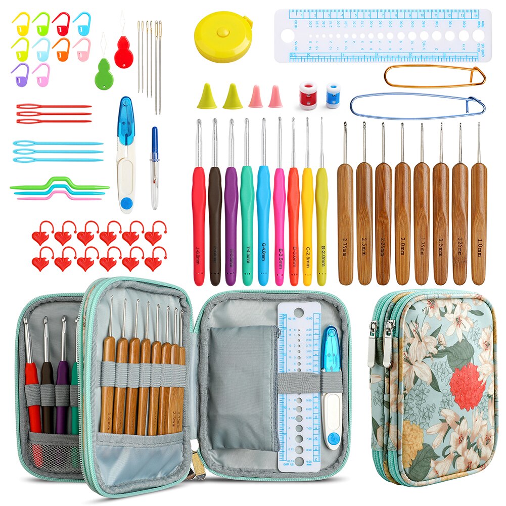 Premium Haaknaalden Set Met Case Breinaalden Set Diy Naald Arts Craft Schaar Stitch Markers Naaien Gereedschap: C