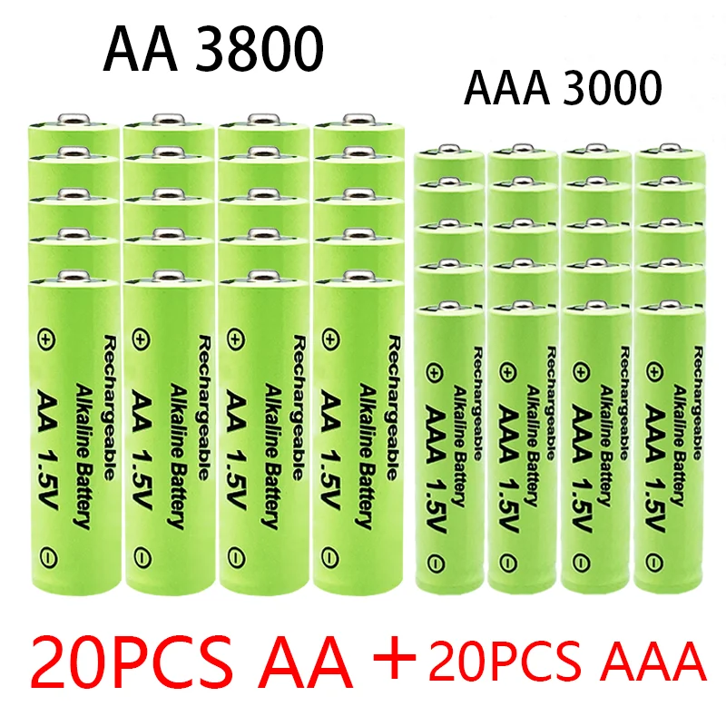 1.5V AA+AAA alkaline battery 3800/3000Ah, suitable for flashlights, watches, and alkaline batteries: Yellow