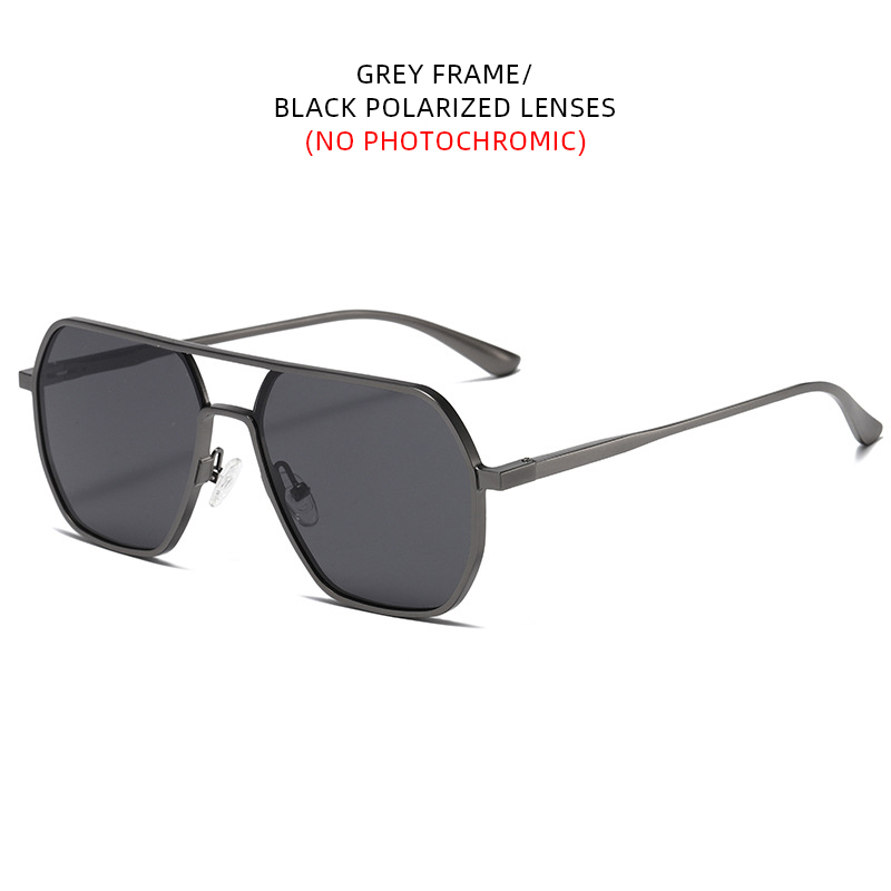 Óculos de sol fotocromáticos de metal de luxo masculino feminino moda polarizada óculos de sol elegante camaleão anti-reflexo óculos de condução uv400: Vermelho