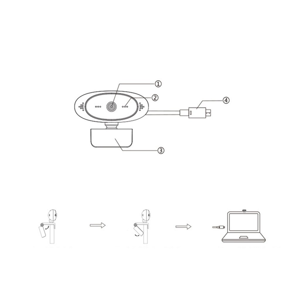 1 Pcs Network Video Camera Student Online Class Home Desktop Computer Camera Office Meeting 1080 Camera