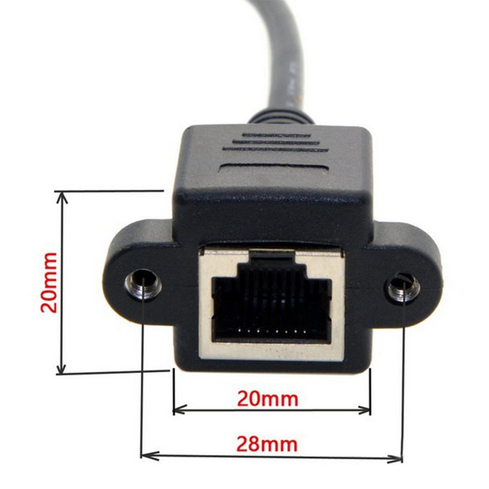 Alta cantidad 30cm 60cm montaje de red macho a hembra tornillo Panel de Ethernet RJ45 Cable de extensión LAN