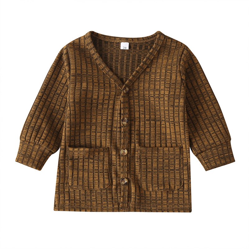 0-3 jahre unisex Baby Jungen Mädchen Strickjacke Spitzen Frühling Herbst Baby Jungen Jacke Solide Mädchen Mantel Oberbekleidung Kleinkind gestrickte Strickjacke: Braun / 9m
