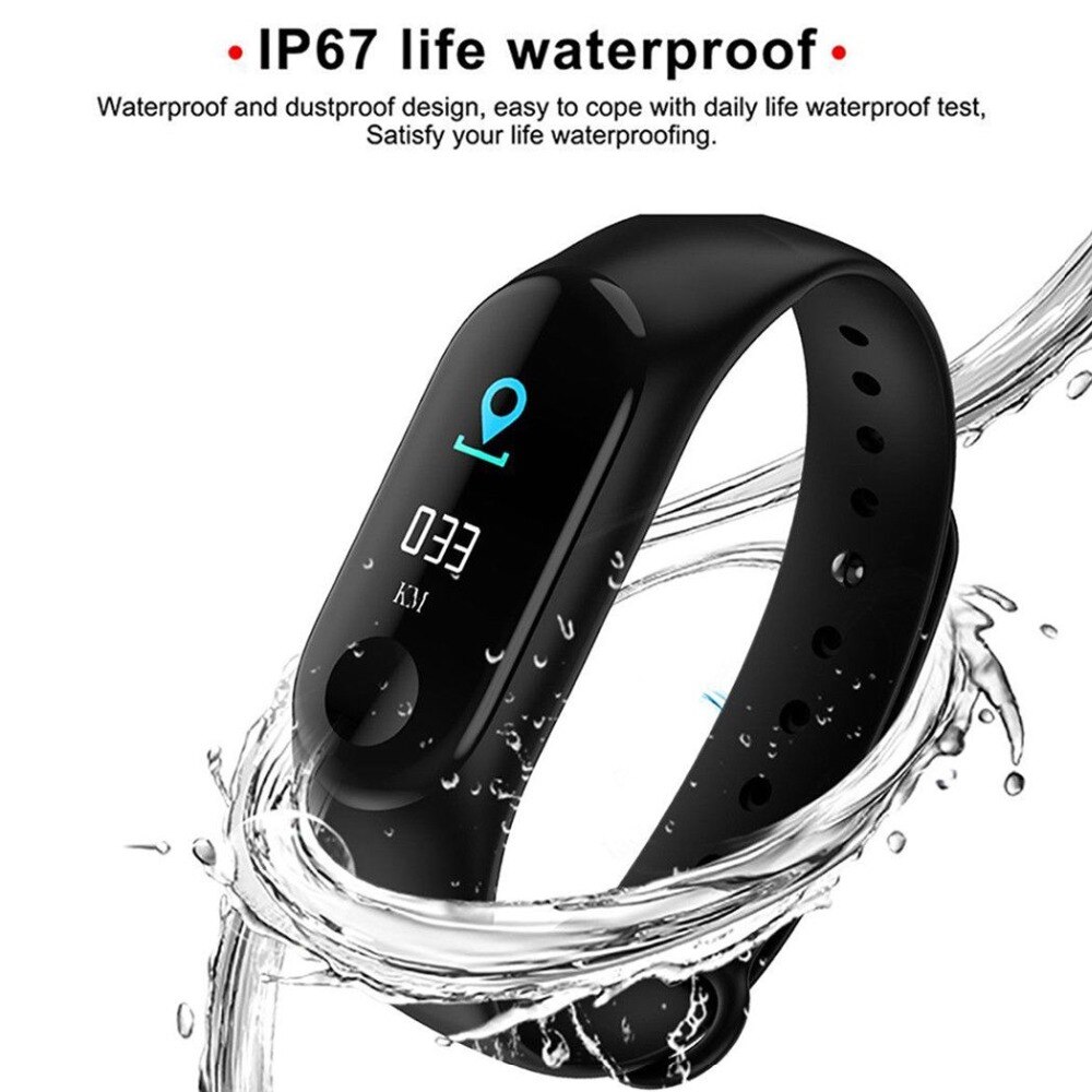 Reloj inteligente M3 para hombre y mujer, reloj deportivo con control de la frecuencia cardíaca y de la presión sanguínea, alarma y recordatorio de llamadas
