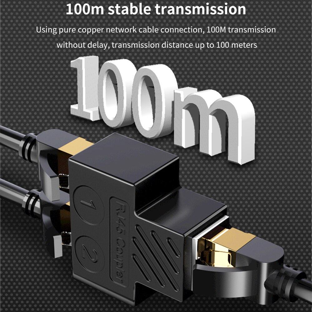 TISHRIC RJ45 Connector Ethernet Adapter Network Extender RJ45 Network Connector Extension Cable Splitter For Ethernet Cable