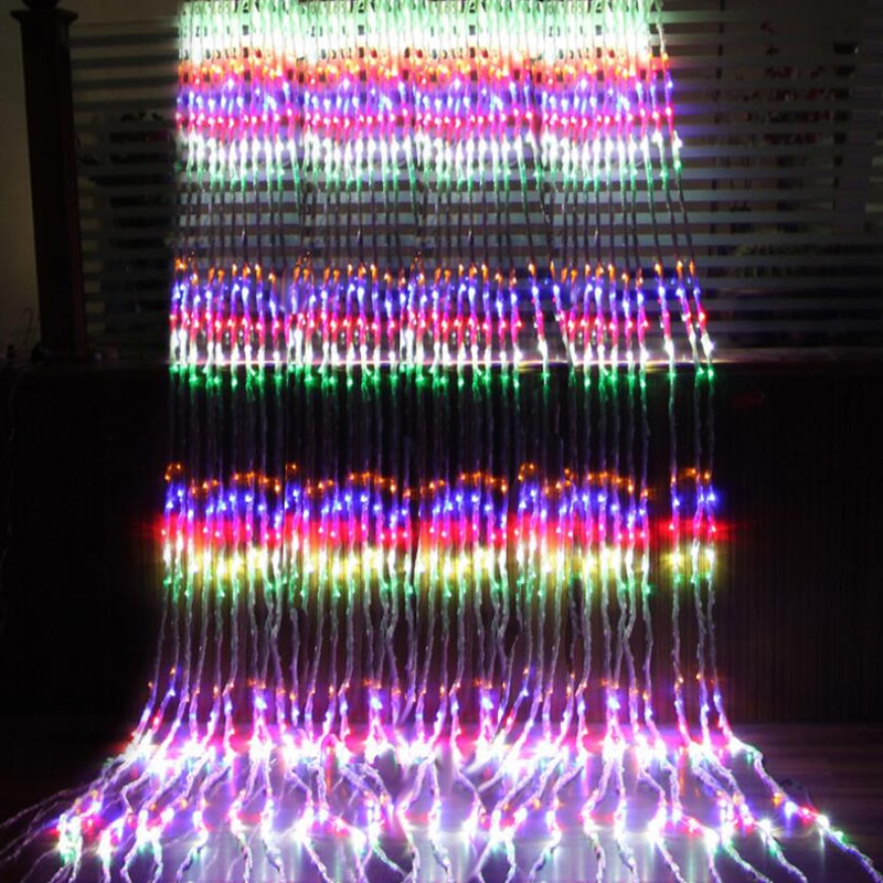 3x2/3x3/6x3M LED Waterfall Curtain Lights Icicle Led String Lights Meteor Shower Rain Fairy Garland Wedding Background Lights