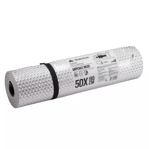 Alfombra de camping Decathlon M100 FORCLAZ, tienda de picnic con aislamiento térmico gris, fácil de llevar
