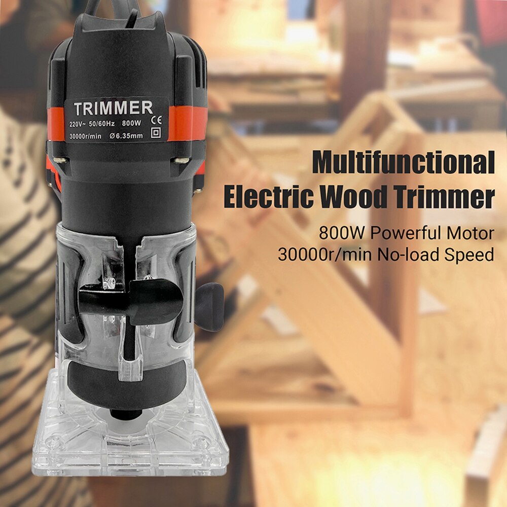 800W 30000r/min Multifunctional Electric Wood Trimmer Wood Router Laminate Trimmer Slotting Trimming Machine