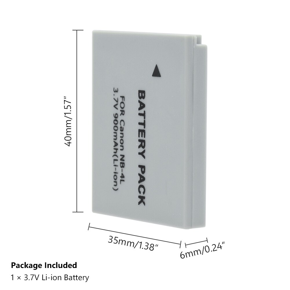 900mAh NB-4L NB4L NB 4L Li-ion Battery Bateria for Canon IXUS 30 40 50 55 60 65 80 100 110 PowerShot SD1000 1100 Camera Battery