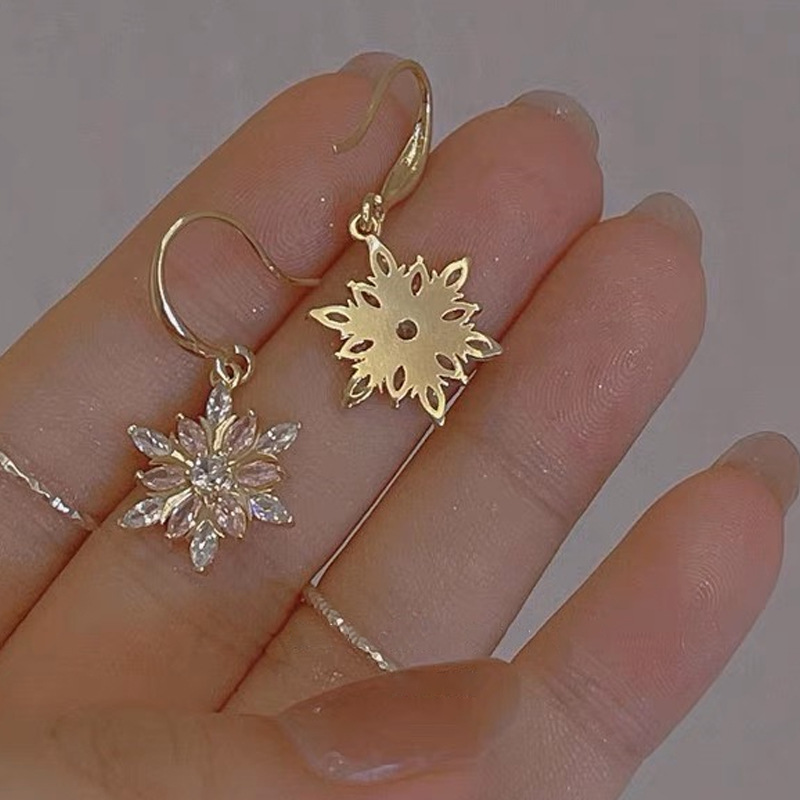 Modetrend, einzigartiges , elegante und exquisit Weihnachts-Rosa-Schneeflocken-Ohrringe für Frauen, Schmuck, Hochzeit, Party, Prämie