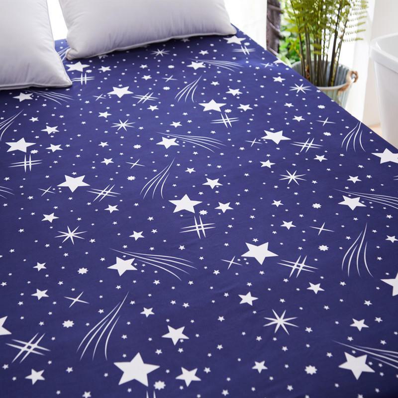 Product Fitted Sheet Night sky Bed Sheets Protector Queen King Single Size Bedsheet With Elastic(No Pillowcase)