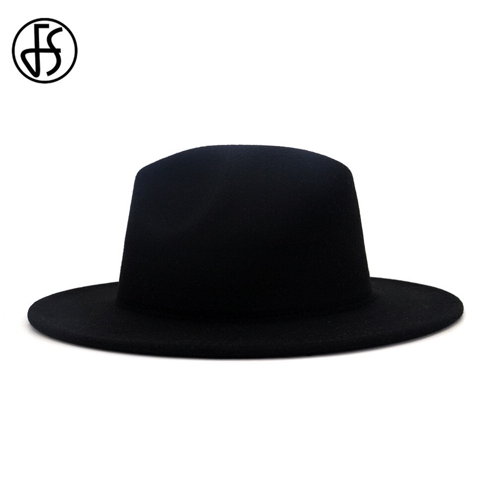 Fs 60cm hat sort gul patchwork fedora hatte til kvinder bred rand jazz uldfilt panama trilby hætter mænd vintage gambler cap
