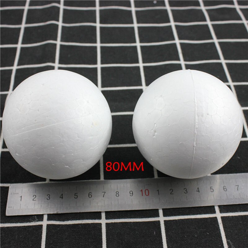 0.8-20cm kinds different size Polystyrene Styrofoam Foam Ball White Craft Balls For DIY Christmas Party Decoration Supplies: 80mm10pcs