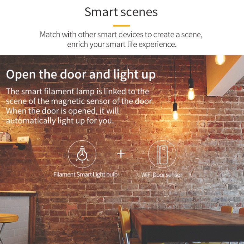 EWeLink WIFI ampoule intelligente rétro Edison variateur de lumière ampoule E27 220V 7W Filament lampe froide et chaude travailler avec Alexa et google home