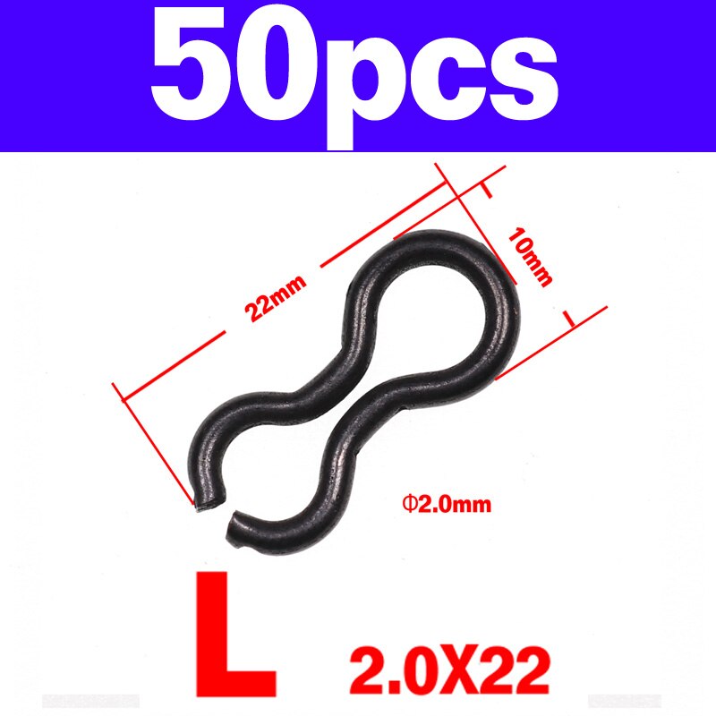 Wifreo 50 stk karpe fiske synke øyne øyejer rote splay ringe fiske bly mugg synke ledere ødu synke ødu bly øyne: Størrelse  l 50 stk
