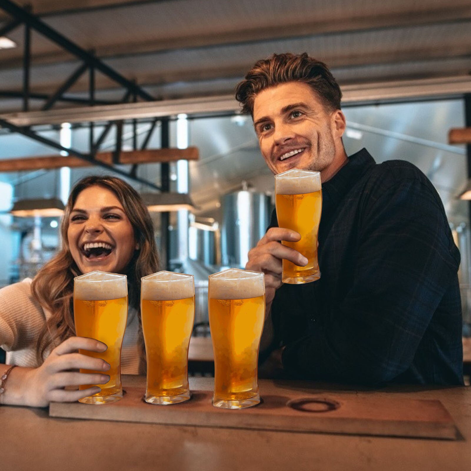 Nyeste 4 i 1 ølglass krus kopp separerbar 4 del stor kapasitet tykt ølkrus glass kopp gjennomsiktig til klubb bar fest hjem