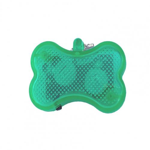 Collier pendentif en plastique avec lumière LED, Flash lumineux, bijoux pour animaux de compagnie, nuit en plein air, accessoires Anti-perte: green