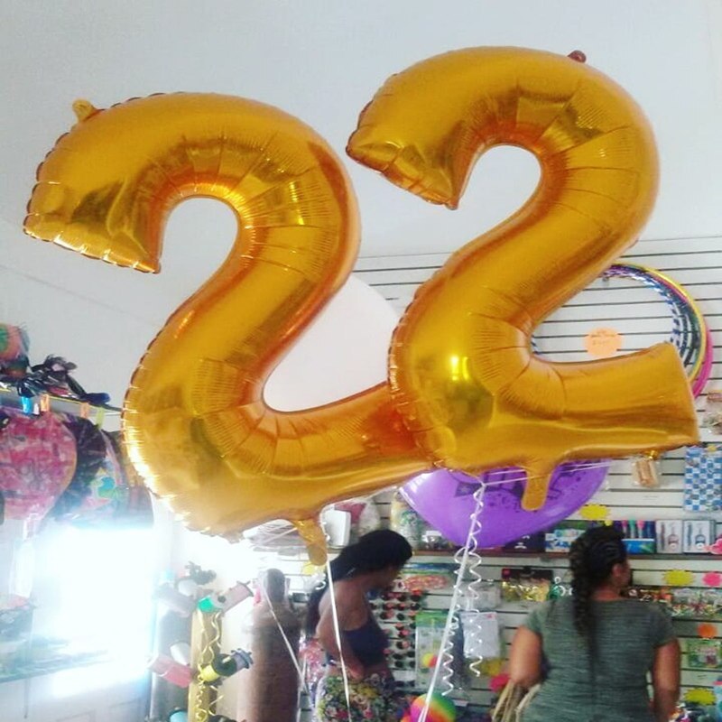 2pcs 40inch Rose Gold Number 22 Air Helium Balloons Anniversary Adult Birthday Party Decoration kids Digit Balon Supplies