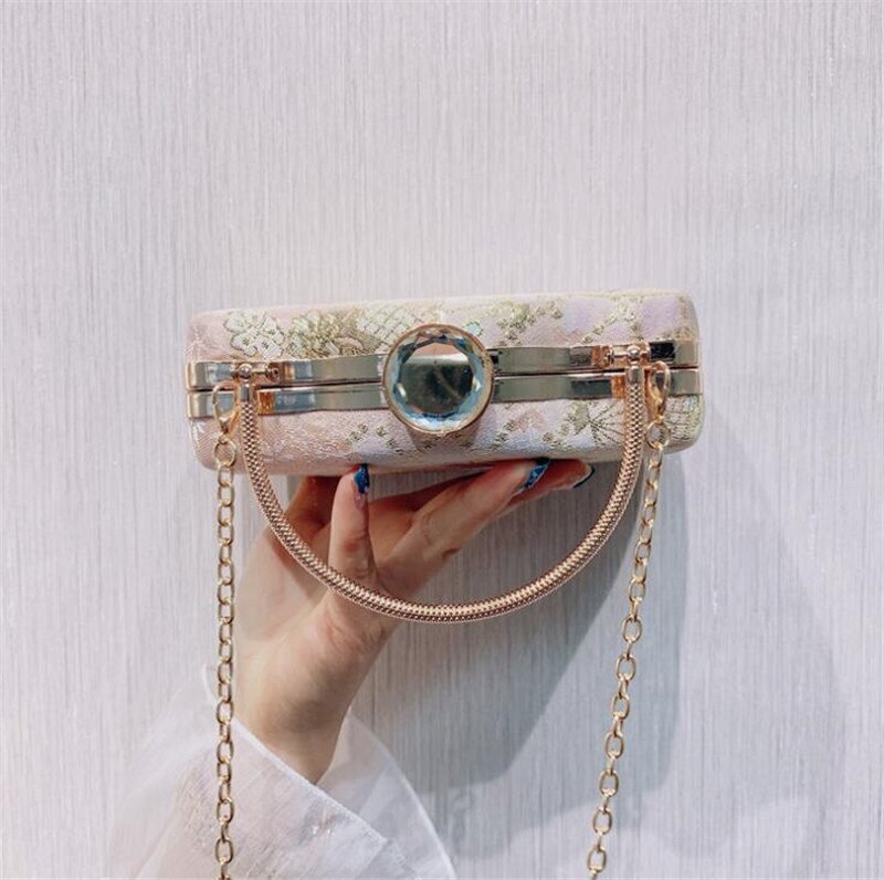 Gedrukt Foto 'S Avondtasje Box Wedding Clutch Purse Voor Dames Bruid Banket Purse Met Chain MN1553